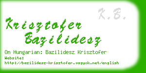 krisztofer bazilidesz business card